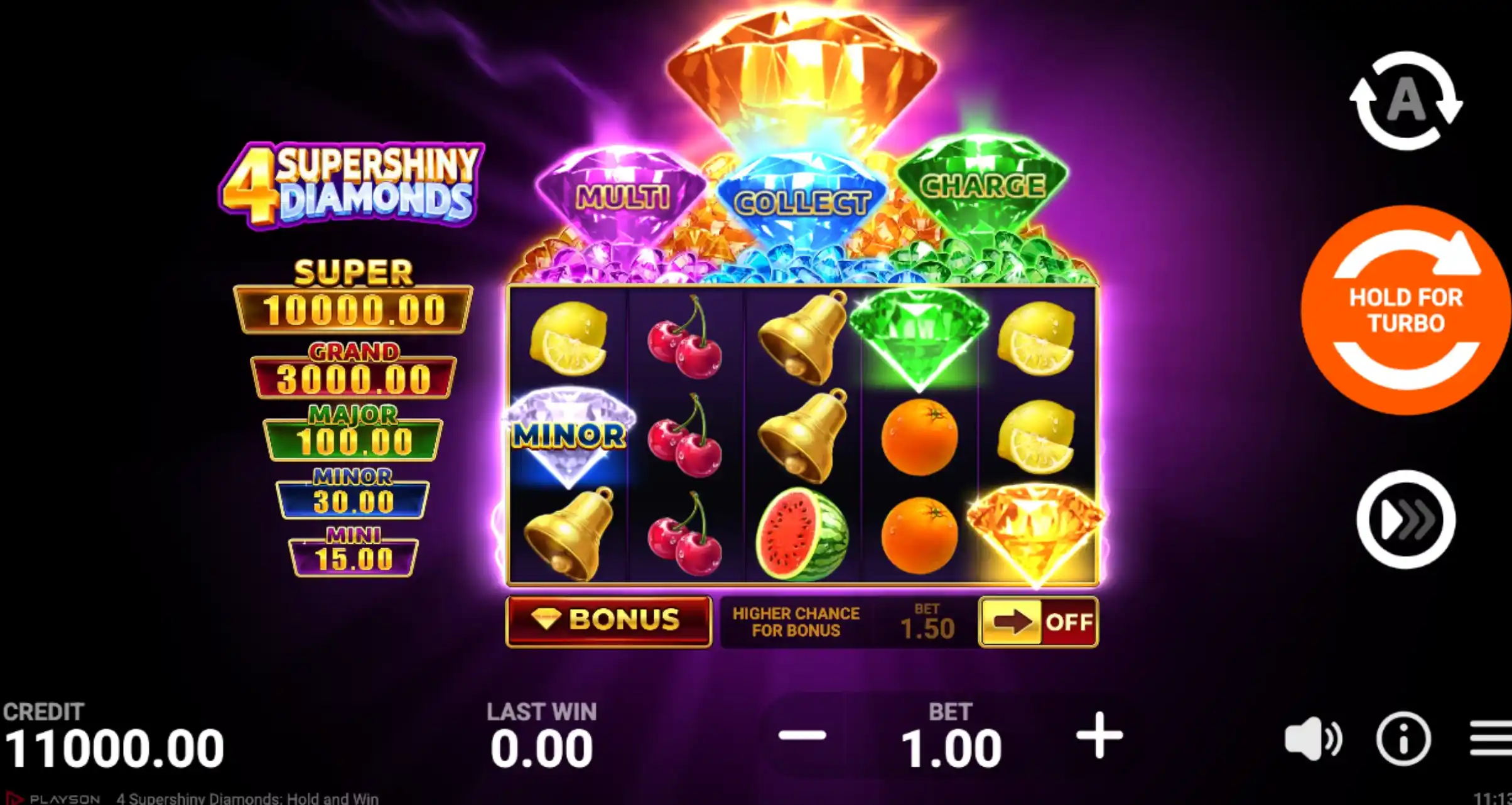 4 Supershiny Diamonds Bonus Features